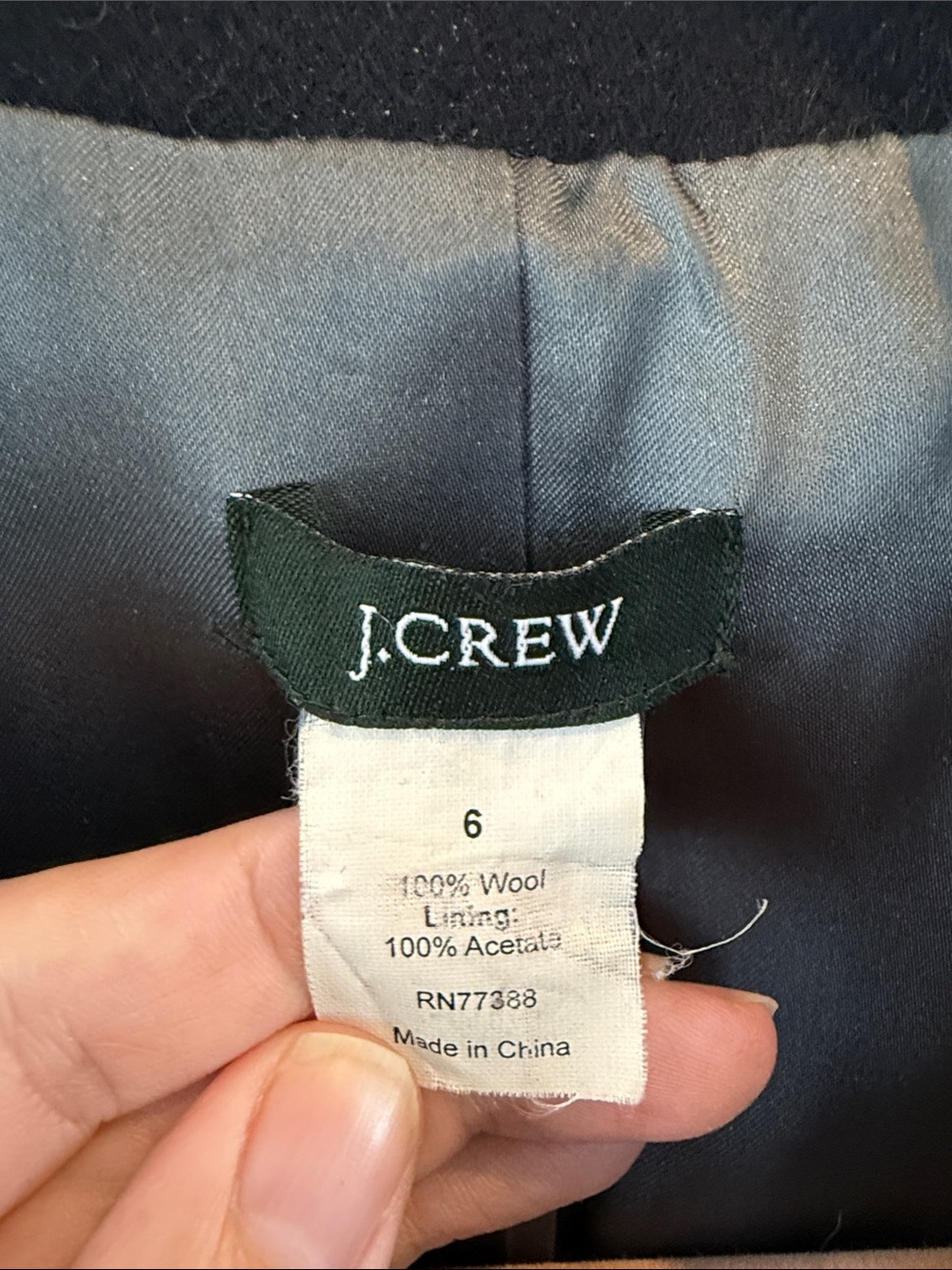 J. Crew Black Blazer with Cream Trim - Picture 4 of 5